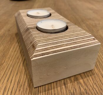 Birchwood Ply Rectangular Tealight Holder, 5 of 12