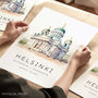 Fineland Destination Travel Print Of Helsinki, thumbnail 1 of 7