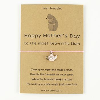 Tearrific Teapot Charm Happy Mother's Day Wish Bracelet, 3 of 4