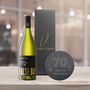 Vino Coco 70th Birthday Sauvignon Blanc White Wine And Slate Coaster Gift Set, thumbnail 1 of 8
