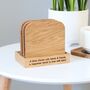 Personalised Coaster Set In Solid Oak, thumbnail 3 of 9