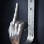 Silver Hand 'Middle Finger' Wall Hook, thumbnail 3 of 4