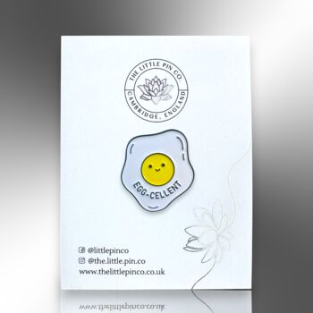 Egg Cellent Funny Egg Shaped Enamel Pin, 4 of 8