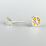 Sterling Silver Tiny Lemon Slice Stud Earrings, thumbnail 4 of 6