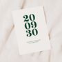 Green Typography Wedding Save The Dates, thumbnail 1 of 4