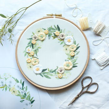 Lemon Wreath Embroidery Hoop Kit, 2 of 5