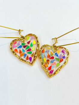 Disco Heart Necklace With Gold Sparkles, 4 of 8