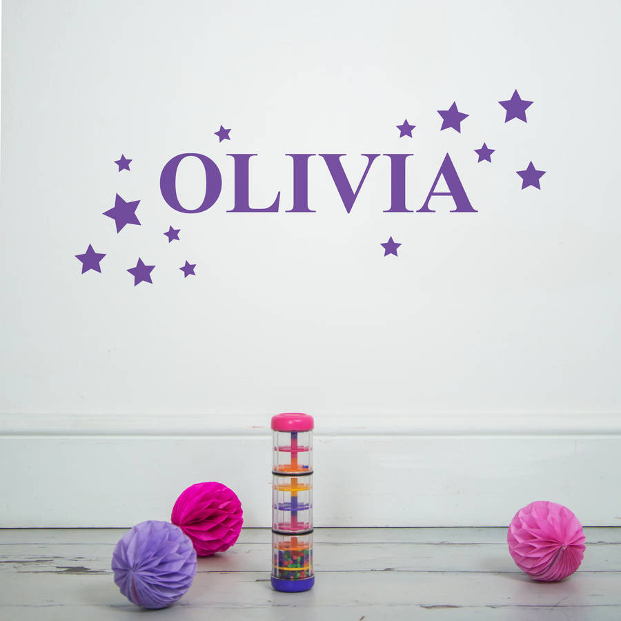 Personalised Name Stars Wall Sticker, 1 of 6