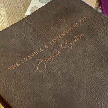 Faux Leather Travels And Adventures Travel Journal, 2 of 3
