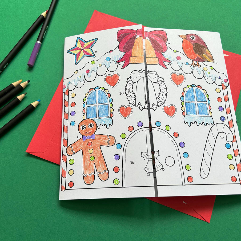 Colour In Advent Calendar Gingerbread House, 1 of 10