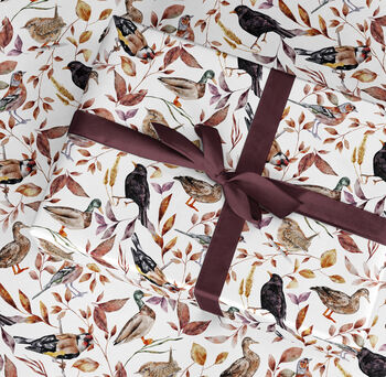 Autumn Birds Wrapping Paper Roll Or Folded, 2 of 3