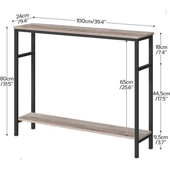 Two Tier Hallway Console Table With Adjustable Shelf, 9 of 11