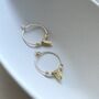 White Delica Beads Leaf Petite Hoops, thumbnail 1 of 5