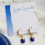 Lapis Lazuli Hoop Earringss, thumbnail 2 of 11