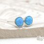 Sterling Silver Blue Opal Stud Earrings, thumbnail 6 of 11