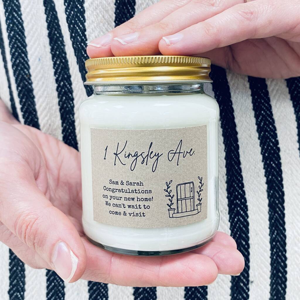 New Home Personalised Scented Candle By Lollyrocket Candle Co