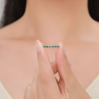 Emerald Marquise Cz Infinity Ring In Sterling Silver, 7 of 12