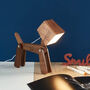 Nordic Table Lamp Wooden Dog, thumbnail 2 of 11