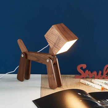 Nordic Table Lamp Wooden Dog, 2 of 11