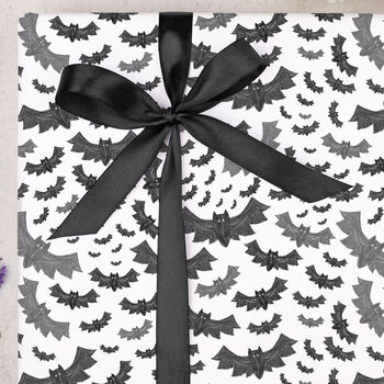 Three Sheets Of Spooky Bats Wrapping Paper, 2 of 2