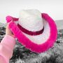 Hot Pink And White Fur Cowboy Hat, thumbnail 1 of 7