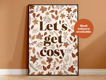 Let's Get Cosy Autumn Fall Print, 3 of 3