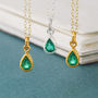 Emerald May Birthstone Teardrop Necklace, thumbnail 1 of 2