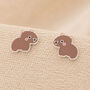 Sterling Silver Capybara Stud Earrings, thumbnail 1 of 7