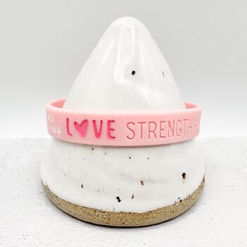 Pink Awareness Ribbon Bracelet Wristband, 4 of 8