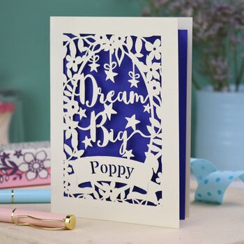 Personalised Papercut Dream Big Card, 7 of 7