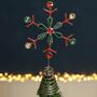 Traditional Red And Green Handmade Tree Topper, thumbnail 1 of 6
