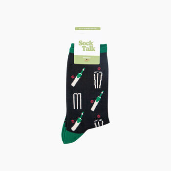 Cricket Stumps Bamboo Socks In Black, 3 of 4
