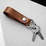 Handmade Thick Leather Belt Loop Keyring, thumbnail 1 of 4