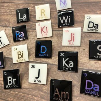 Personalised Periodic Table Element Enamel Pin, 4 of 7