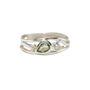 Teardrop Green Amethyst And Pearl Silver Ring, thumbnail 2 of 6