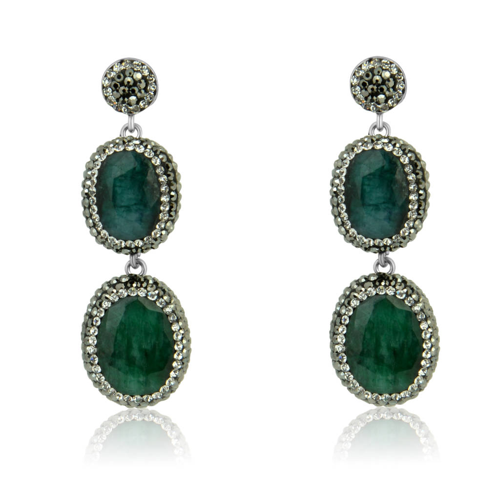 Emerald Drop Earrings By Divine Elements Jewellery Emerald Drop Earrings