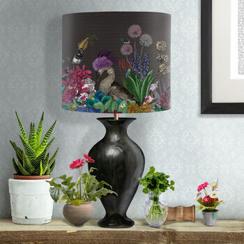 Glorious Plumes Lampshade Charcoal, Multiple Cols Avail, 3 of 9