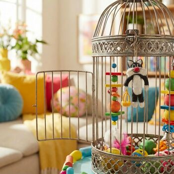 Handmade Felt Sullivan Cat Hanging Decoration, 2 of 4