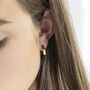 Gold Plated Hexagon Huggie Earrings, thumbnail 9 of 12