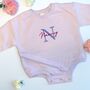 Personalised Embroidered Baby Sweatshirt Romper, thumbnail 2 of 4