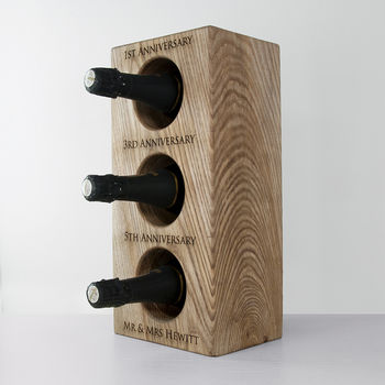 Personalised Solid Oak Wine Rack, 3 of 8