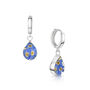 Forget Me Not Huggie Drop Earrings Sterling Silver And Gold Plated Option, thumbnail 2 of 10
