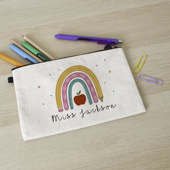 Rainbow Teachers Personalised Pencil Case, 3 of 5