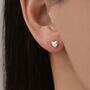 Sterling Silver 5mm Heart 16 G Flat Back Stud Earrings, thumbnail 6 of 11