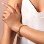 Thin Chunky Open Torque Bangle In Gold, thumbnail 3 of 4