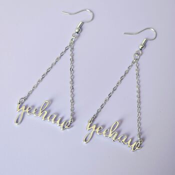 Yeehaw Script Earrings, 2 of 3