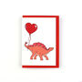 Heart Stegosaurus Dinosaur Greeting Card, thumbnail 2 of 3