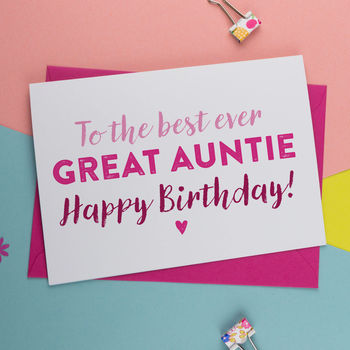 Best Ever Great Aunt, Great Auntie Birthday Card, 2 of 3