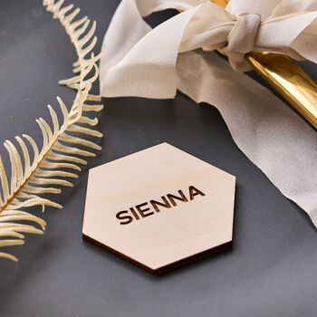Wooden Hexagon Wedding Place Setting, 7 of 8
