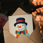 Cute Snowman With Colourful Scarf And Hat Christmas Card, thumbnail 3 of 6